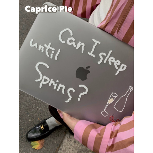 Caprice Pie 原創手繪蘋果電腦保護殼macbookpro保護套pc磨砂全包散熱13/16寸