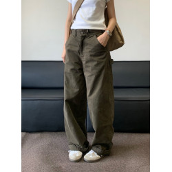 LIFEASAM 美式復古直筒工裝褲男女寬鬆休閒百搭cleanfit長褲潮