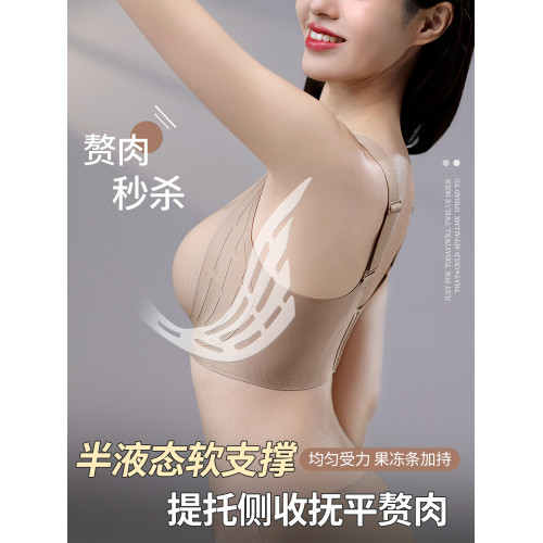 無痕內衣女小胸聚攏顯大調整型收副乳防下垂提拉上托手掌杯文胸罩
