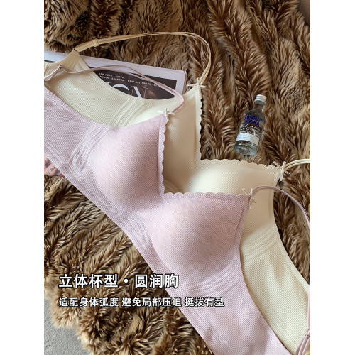 細螺紋無痕內衣女小胸聚攏軟支撐舒適無鋼圈收副乳防下垂文胸罩