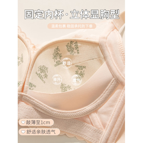 內衣女夏季薄款聚攏小胸蕾絲無鋼圈防下垂收副乳四排釦舒適文胸罩