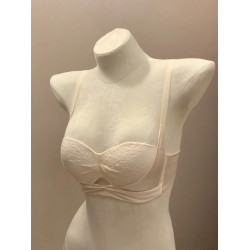 蕾絲半杯內衣女無痕無鋼圈聚攏小胸顯大圓圓杯上托收副乳文胸套裝