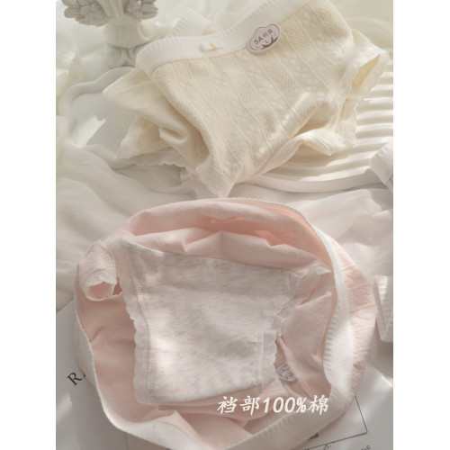 5A抗菌嬰兒棉純色5條簡約內褲女純棉少女中腰學生全棉檔三角褲