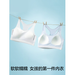 芬騰純棉內衣女發育期少女固定杯初中高中學生青春期運動防震文胸