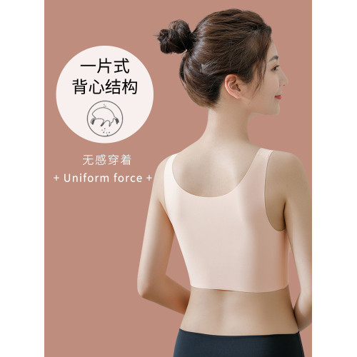 日本無痕內衣女無鋼圈聚攏大胸顯小薄款夏季美背心式大碼運動文胸