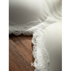 Kbra細肩帶小胸聚攏內衣女法式V領蕾絲邊女士胸罩無痕收副乳文胸