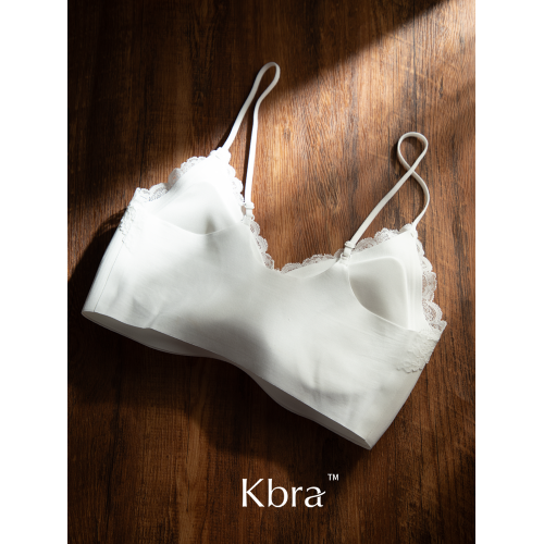 Kbra細肩帶小胸聚攏內衣女法式V領蕾絲邊女士胸罩無痕收副乳文胸