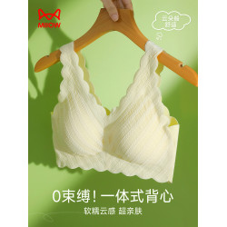 貓人無痕內衣女士小胸聚攏防下垂透氣蕾絲美背背心式一體文胸罩TY