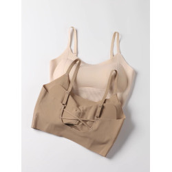 露水珠無痕粉底液美背內衣交叉吊帶小胸顯大加厚運動背心一體文胸