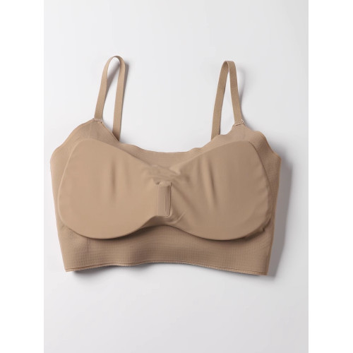 露水珠無痕粉底液美背內衣交叉吊帶小胸顯大加厚運動背心一體文胸