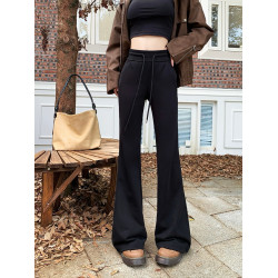 小個子145cm百搭美式辣妹運動休閒喇叭褲女150顯瘦直筒微喇叭褲子