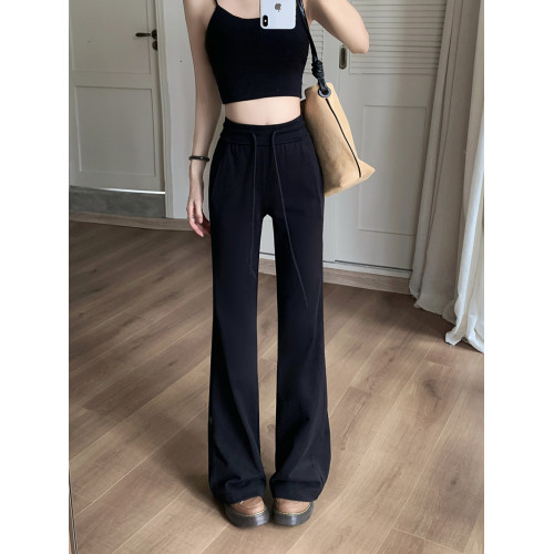 小個子145cm百搭美式辣妹運動休閒喇叭褲女150顯瘦直筒微喇叭褲子