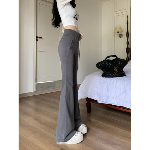 小個子145cm百搭美式辣妹運動休閒喇叭褲女150顯瘦直筒微喇叭褲子