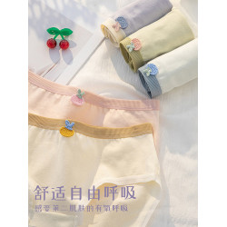 少女純棉內褲女100%全棉抗菌女童中大童青春發育期初高中生三角褲