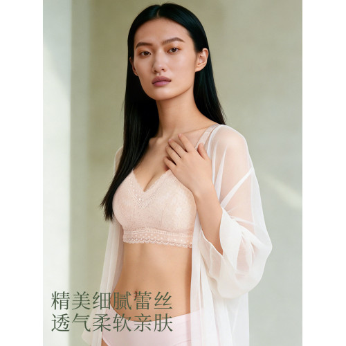 內衣女夏季薄款文胸罩無鋼圈大碼大胸顯小聚攏調整型收副乳防下垂