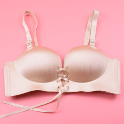 無肩帶內衣女小胸聚攏平胸專用顯大加厚上托無痕胸罩防滑抹胸文胸