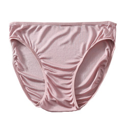 高檔100%桑蠶絲真絲針織雙面女士內褲 中低腰簡約基本款三角褲