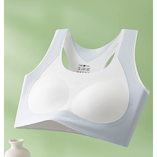 【10-14嵗防駝矯正背】少女內衣初中冰絲無痕固定杯提拉學生發育