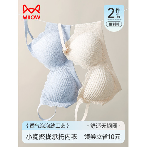 貓人內衣女聚攏小胸美背收副乳上托防下垂文胸無鋼圈2026新款胸罩