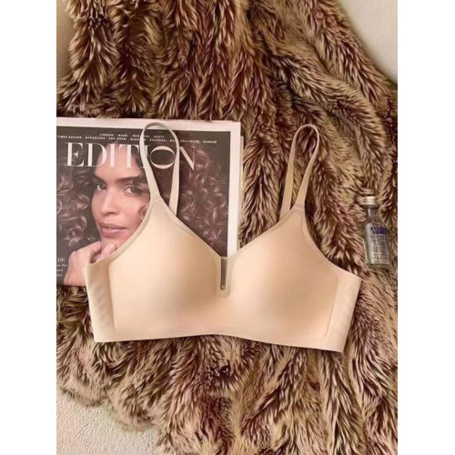 裸感無痕固定杯內衣女夏季薄款舒適無鋼圈聚攏上托收副乳美背文胸