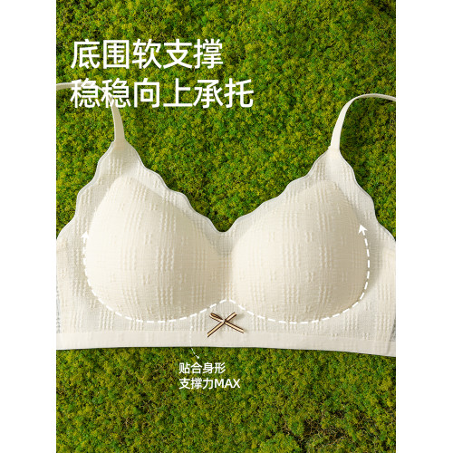 貓人內衣女高中大學生小胸聚攏無鋼圈收副乳定型杯裸感少女文胸