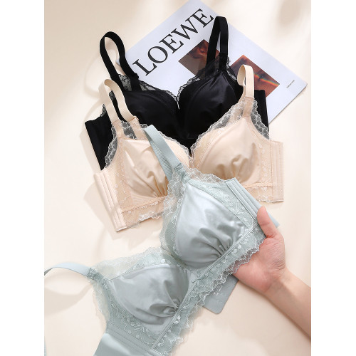 芬騰內衣女上托防下垂舒適聚攏文胸女款蕾絲無鋼圈收副乳透氣胸罩