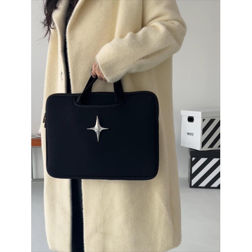 原創個性小衆高級感冷淡風金屬十字星筆記型電腦收納包女13/14寸手提11寸平板15.6寸平板包內膽包卡通ins風