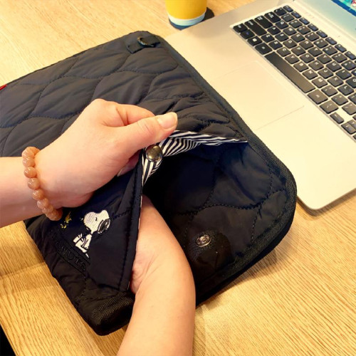 日系史努比卡通14寸筆記型電腦包單肩斜背通勤超輕防震手提內膽包