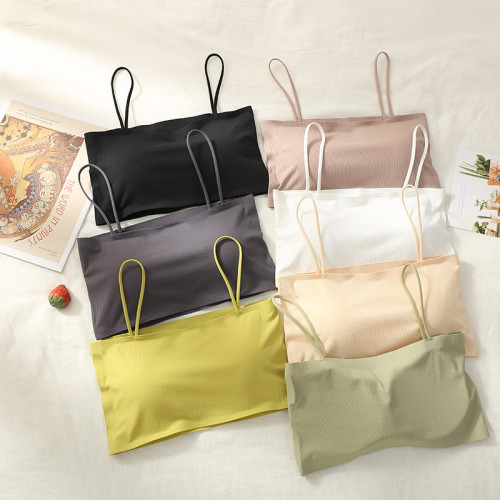 夏季冰絲無痕運動內衣女學生高中生初中生少女無鋼圈薄款美背文胸