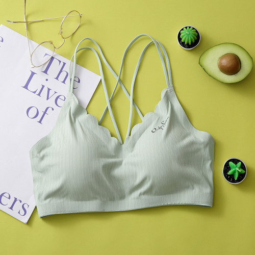 夏季冰絲無痕運動內衣女學生高中生初中生少女無鋼圈薄款美背文胸