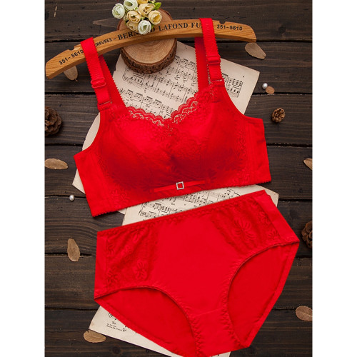 古今本命年紅色內衣內褲套裝女結婚新娘小胸罩聚攏無鋼圈文胸2026