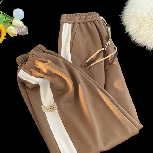 歐貨百搭運動大碼300斤男女春夏束腳哈倫寬鬆顯瘦休閒高腰衛褲ins