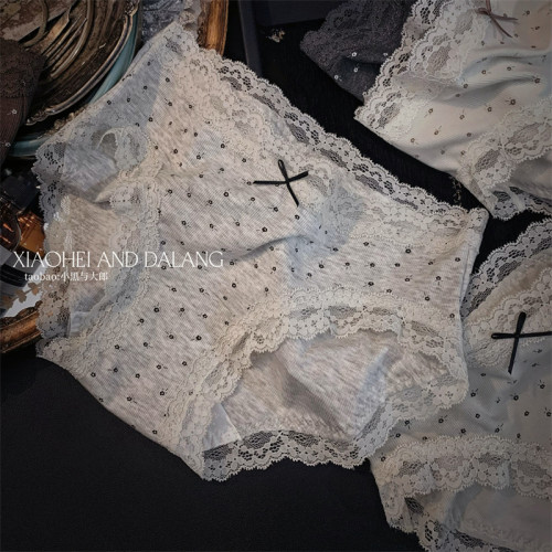 法式復古磨毛內褲女2025新10A抑菌中腰無痕透氣棉襠少女三角褲