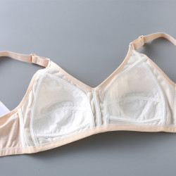 夏季超薄款純棉無鋼圈無海綿文胸中老年媽媽內衣女大碼調整型胸罩