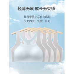 貓人內衣學生初中女發育期少女文胸青少年高中生定型運動防震背心