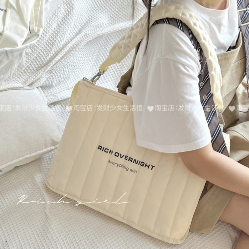 電腦包14寸高顔值筆電內膽包加厚防震防摔平板手提包通勤單肩包