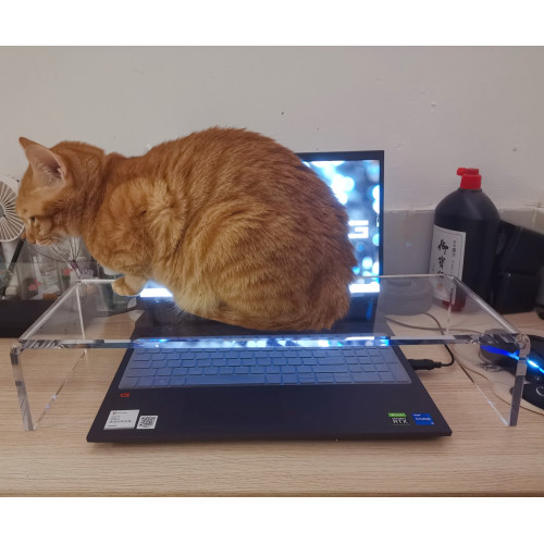 透明U型亞克力筆記型電腦鍵盤防貓爬保護罩加厚增高桌面展示支架