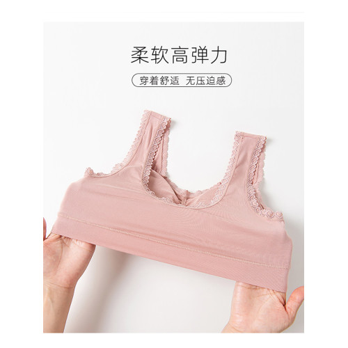 媽媽內衣女無鋼圈運動大媽美背文胸背心式純棉胸罩中老年夏季薄款