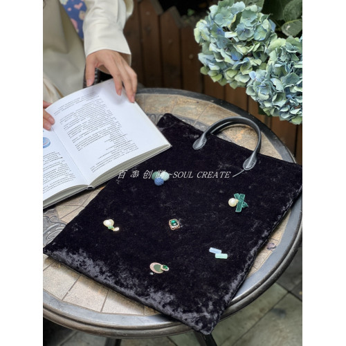 百墨BUNMOR絲絨高級小衆購物袋 適用macbook13寸141516寸蘋果小米華爲戴爾惠普華碩電腦內膽包