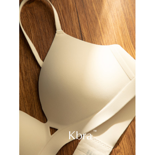 Kbra法式無痕三角杯內衣女聚攏小胸收副乳防下垂文胸薄款女士胸罩