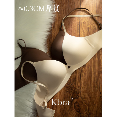 Kbra法式無痕三角杯內衣女聚攏小胸收副乳防下垂文胸薄款女士胸罩