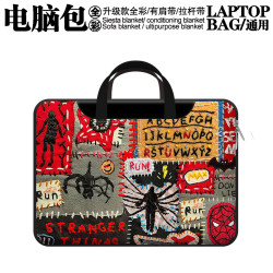 升級款手提斜背皮革電腦包男女適用蘋果Air13華爲matebook14聯想拯救者惠普戴爾17/16/15寸筆電內膽包怪奇