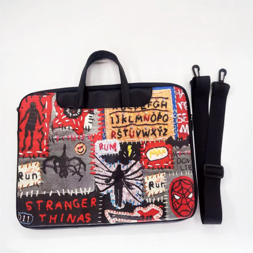 升級款手提斜背皮革電腦包男女適用蘋果Air13華爲matebook14聯想拯救者惠普戴爾17/16/15寸筆電內膽包怪奇