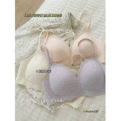 奶油碎花 內衣女小胸聚攏薄款無鋼圈果凍條軟支撐提拉法式文胸罩