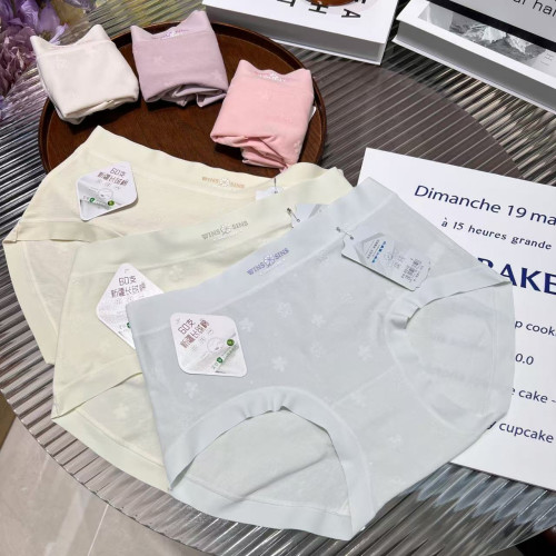 80-160斤5條裝10A四葉草內褲女100支長絨棉立體提花精緻底褲6610