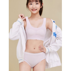 女童內衣內褲發育期13嵗防凸點無痕兒童小背心套裝小學生少女文胸