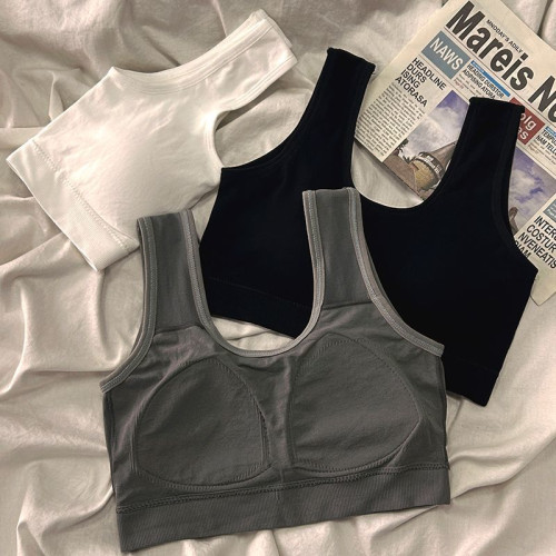 內衣女純棉無鋼圈聚攏一體式固定杯學生運動文胸套裝女2023新款 內衣女純棉無鋼圈聚攏一體式固定杯學生運動文胸套裝女2023新款