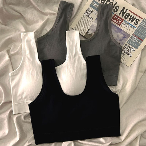 內衣女純棉無鋼圈聚攏一體式固定杯學生運動文胸套裝女2023新款 內衣女純棉無鋼圈聚攏一體式固定杯學生運動文胸套裝女2023新款