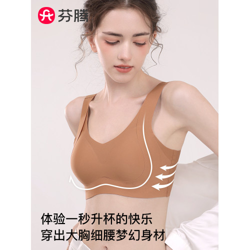 芬騰提拉防垂聚攏文胸女大胸顯小收副乳調整型軟支撐無痕美背內衣