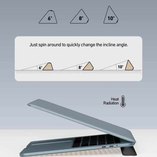 三合一矽膠筆記型電腦支架橢圓形底座可攜式筆記型電腦散熱支架